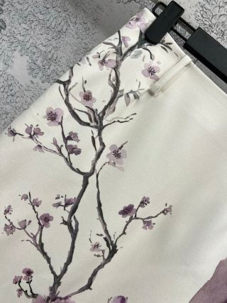 CD 25 Floral Print Maxi Skirt Beige Polyester