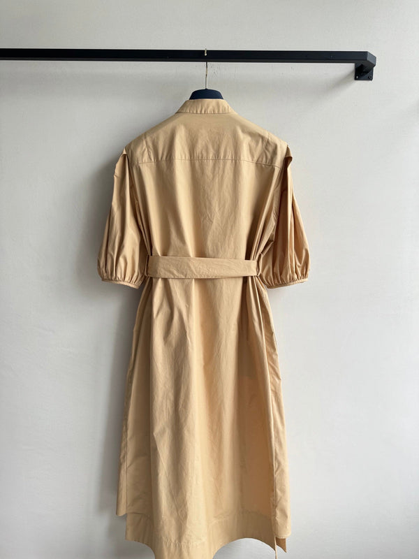 LV Modern Long Skirt White Light Brown Cotton