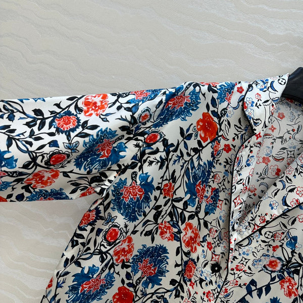 LV 25S Monogram Print Suit Flower Set Multicolor Cotton