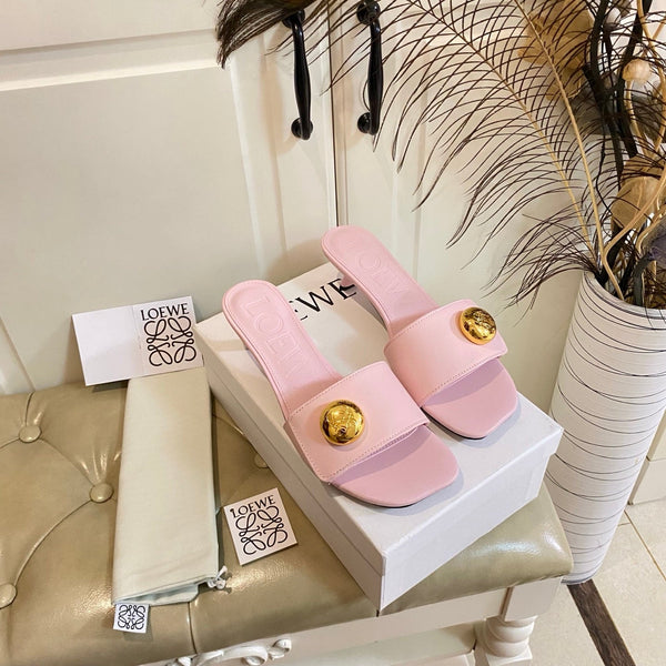 Loewe 25 Pebble Leather Mule 45mm Multicolor Cowhide