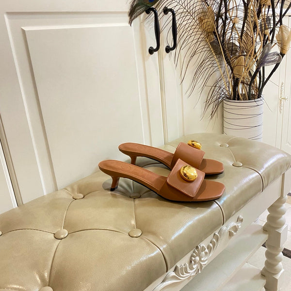 Loewe 25 Pebble Leather Mule 45mm Multicolor Cowhide