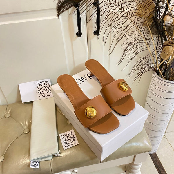 Loewe 25 Pebble Leather Mule 45mm Multicolor Cowhide