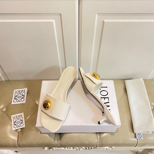 Loewe 25 Pebble Leather Mule 45mm Multicolor Cowhide