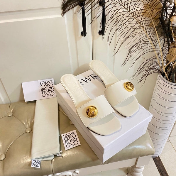 Loewe 25 Pebble Leather Mule 45mm Multicolor Cowhide