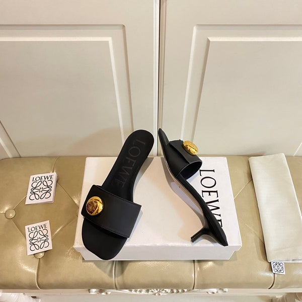 Loewe 25 Pebble Leather Mule 45mm Multicolor Cowhide