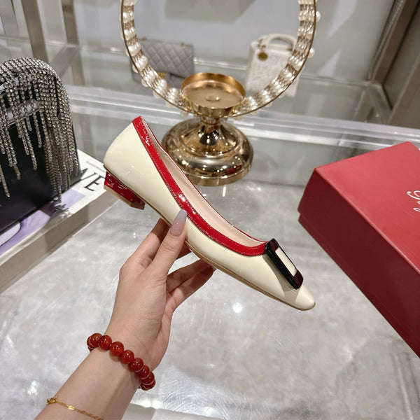 Viv Classic Pumps Beige Cowhide Leather 355497