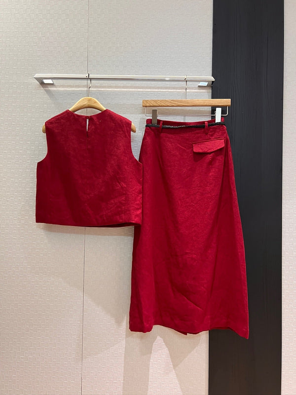 Loewe Set Lino Rosso e Beige