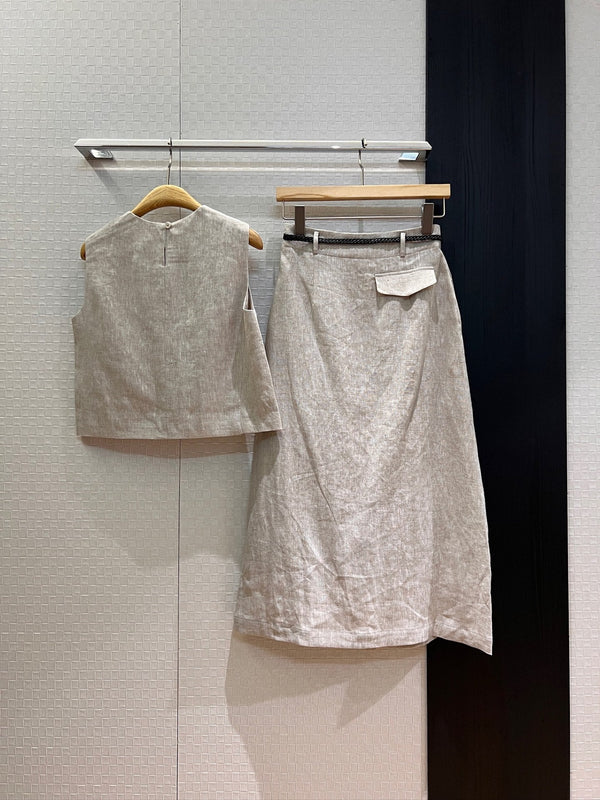 Loewe Set Lino Rosso e Beige