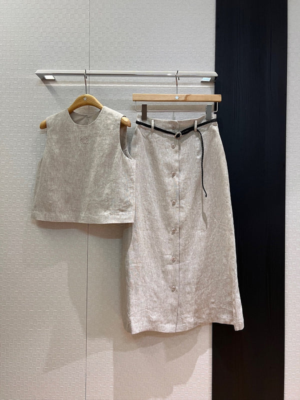 Loewe Set Lino Rosso e Beige