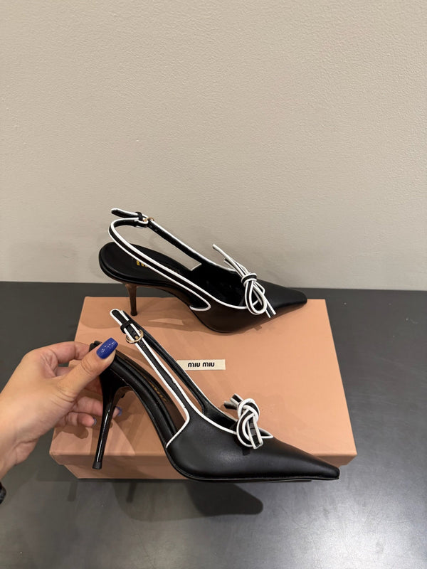 Miu slingback pump black leather