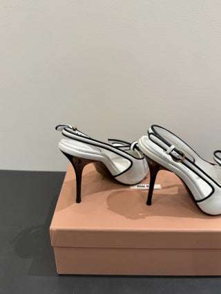 Miu slingback pump white leather