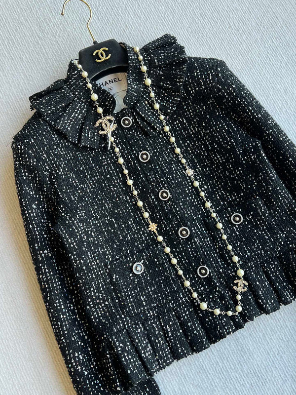 CC 25 Ensemble tweed noir polyester laine