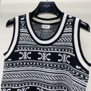 Celine 25 Sleeveless Knit Dress Wool Polyester 277560