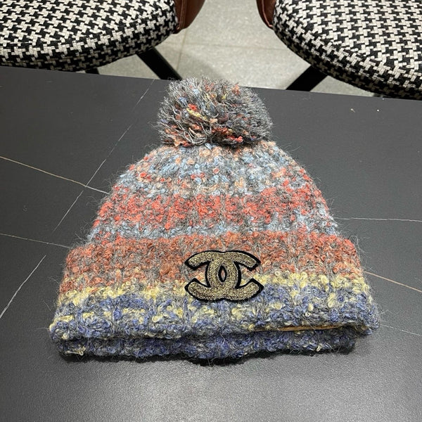 CC 26FW Knit Pom-Pom Beanie Logo Patch Multicolor Wool 552001