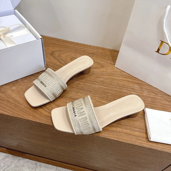 CD 26s embroidered Sandals Canvas Cowhide 685346