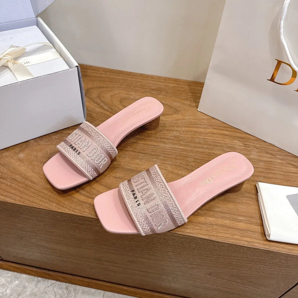 CD 26s embroidered Sandals Canvas Cowhide 685346