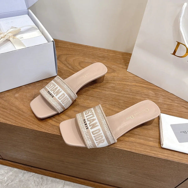 CD 26s embroidered Sandals Canvas Cowhide 685346