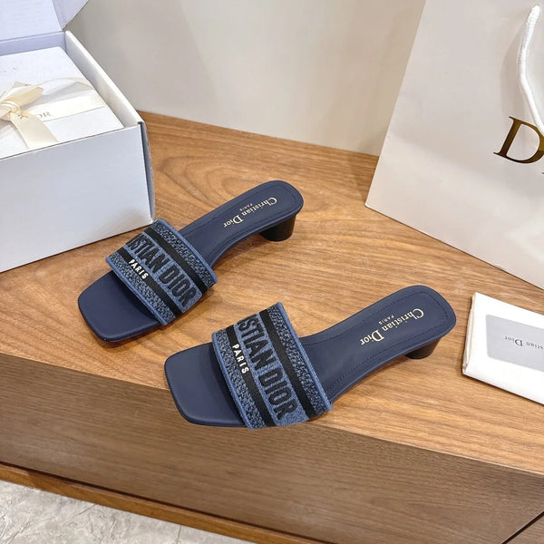 CD 26s embroidered Sandals Canvas Cowhide 685346