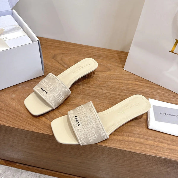 CD 26s embroidered Sandals Canvas Cowhide 685346