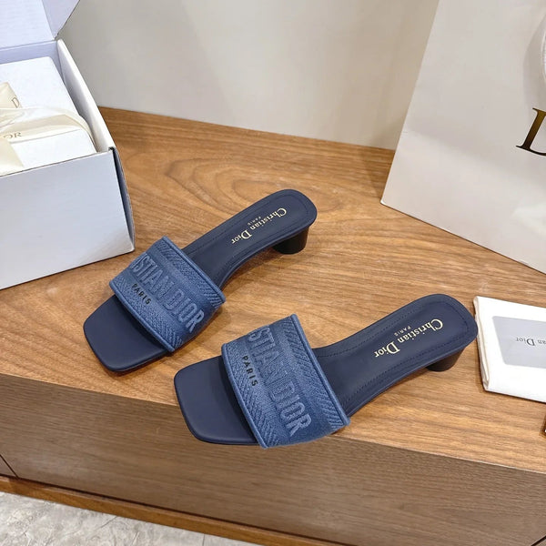 CD 26s embroidered Sandals Canvas Cowhide 685346