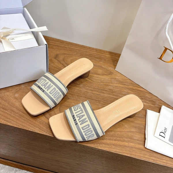 CD 26s embroidered Sandals Canvas Cowhide 685346