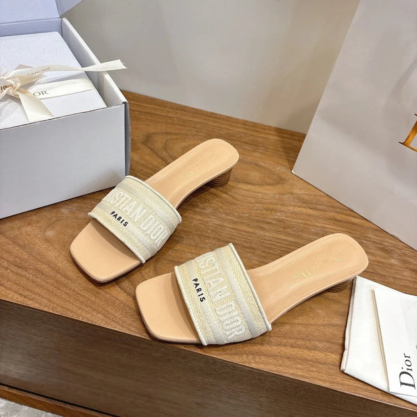 CD 26s embroidered Sandals Canvas Cowhide 685346