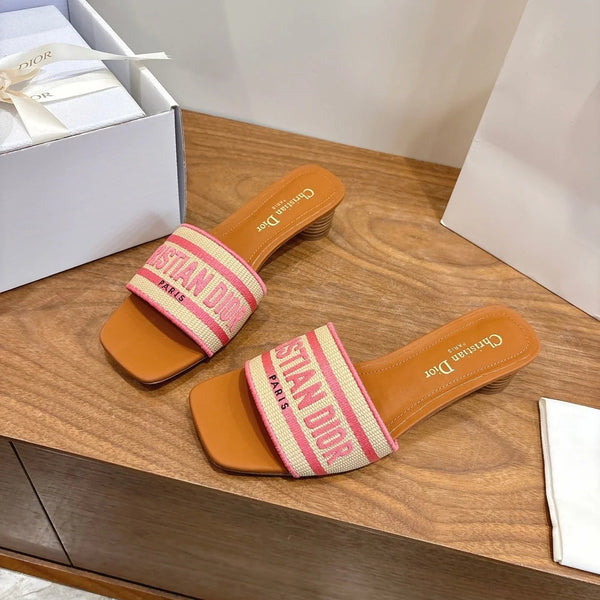 CD 26s embroidered Sandals Canvas Cowhide 685346