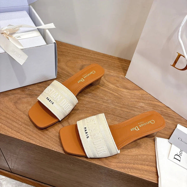 CD 26s embroidered Sandals Canvas Cowhide 685346