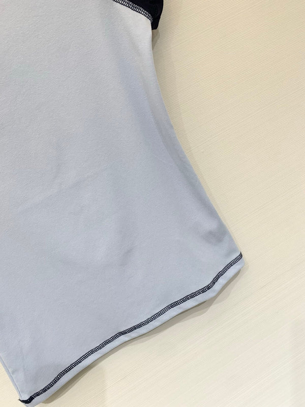 Chanel 2026 Short-Sleeve T-Shirt White Grey And Blue Cotton Fabric