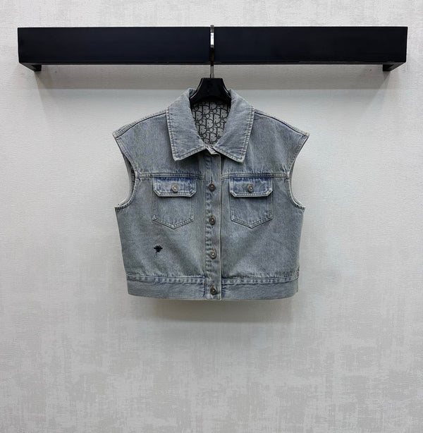 CD 26 Denim Vest and Skirt Set in Cotton