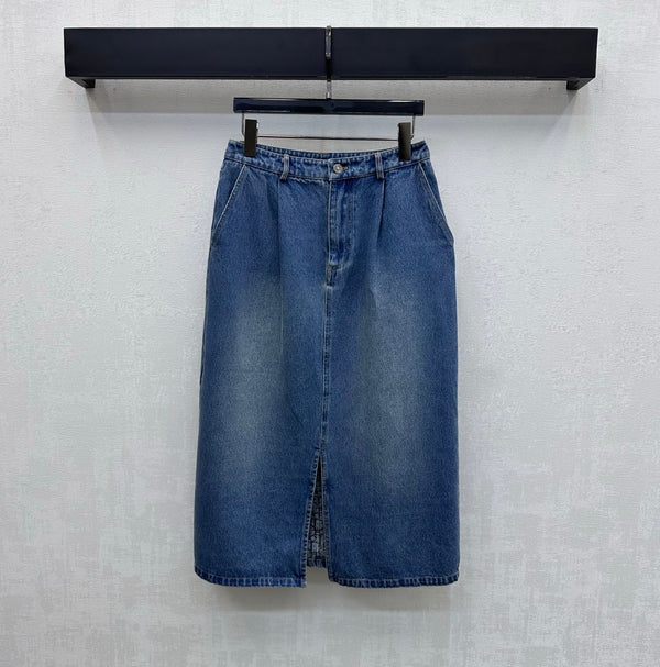 CD 26 Denim Vest and Skirt Set in Cotton