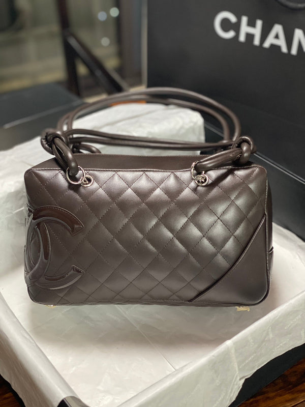 Chanel 2026 Cambon Ligne Bowler Bag 18cm Quilted Leather 348252