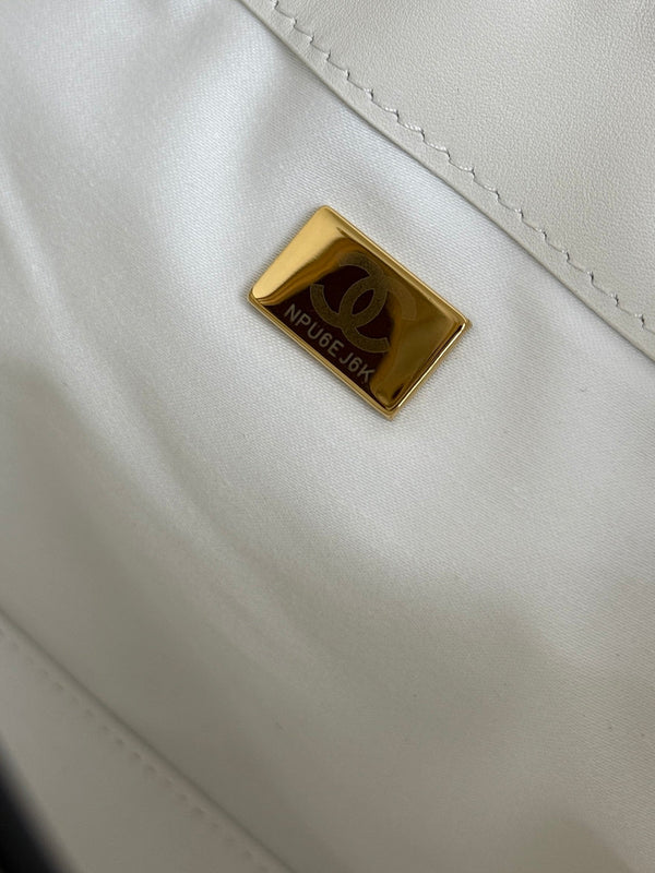 Chanel 2026 Hobo Bag 30cm White in Straw Weaving