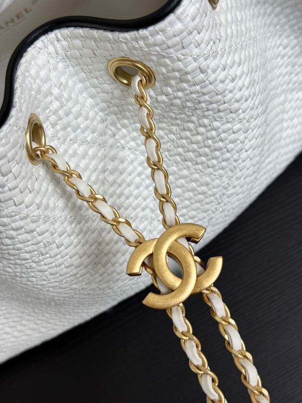 Chanel 2026 Hobo Bag 30cm White in Straw Weaving