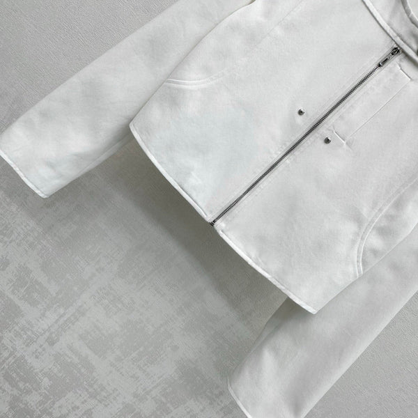 HM Crew Neck Short Jacket in Cotton