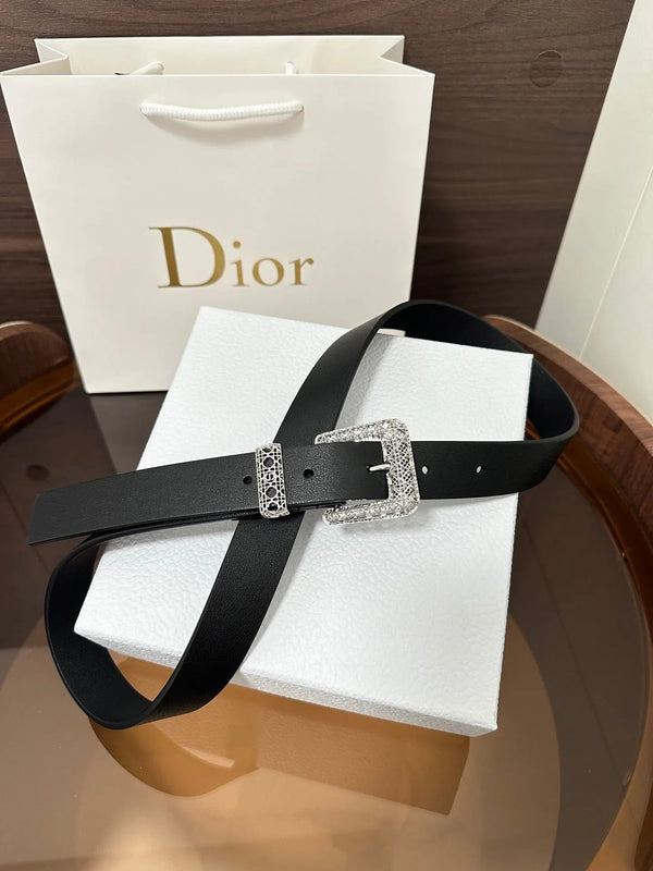 CD 2026 Cannage Belt 2.5cm Smooth Calfskin