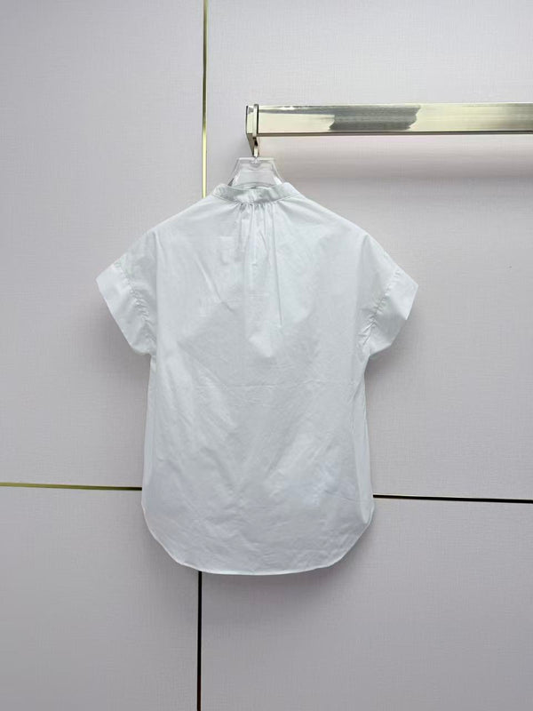 CD 26 Collar Short Sleeve Shirt in Cotton 389442
