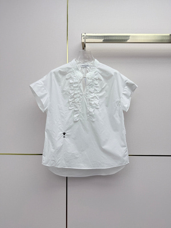 CD 26 Collar Short Sleeve Shirt in Cotton 389442