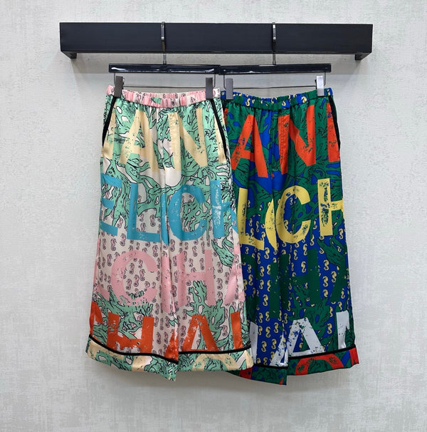 CC 26 Artistic Print Straight-Leg Trousers in Polyamide