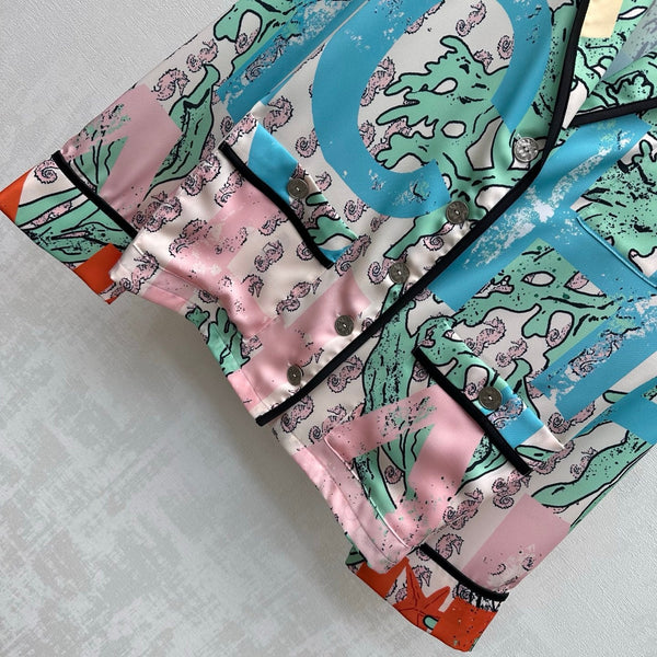 CC 26 Artistic Print Collared Shirt in Polyamide