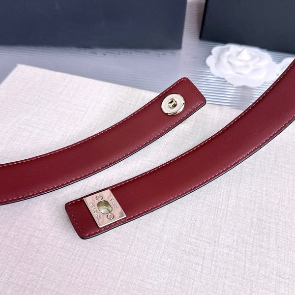 CC 26FW 3cm Belt Black Calfskin 213118