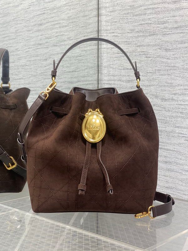CD 2026 Bucket Bag 27cm Suede Lambskin