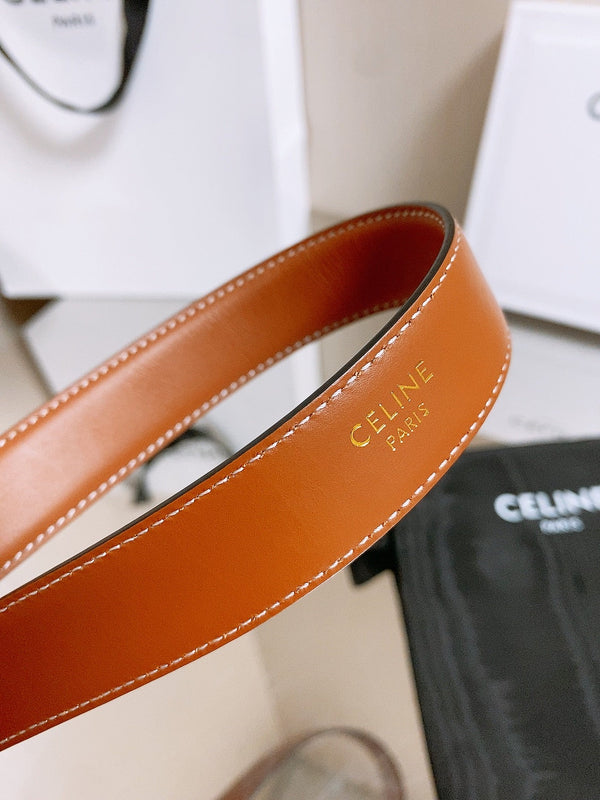 CE 26S Maison Belt 25mm Oval Badge Buckle Taurillon Leather 218505