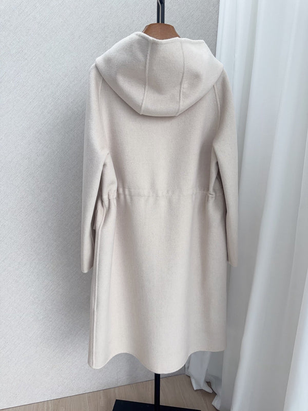 HM 26FW Hooded Zip-Up Coat Printed Hood Lining Cashmere 440840