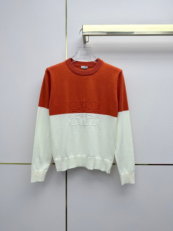 LW 26SS Colorblock Knit Sweater Embossed Anagram Logo Wool 437561