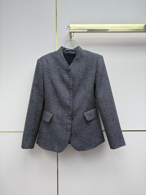 CD 26SS Collarless V-Neck Blazer Silk 432459