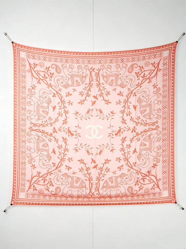 CC 2026 Square Scarf 140cm Cashmere Silk 550804