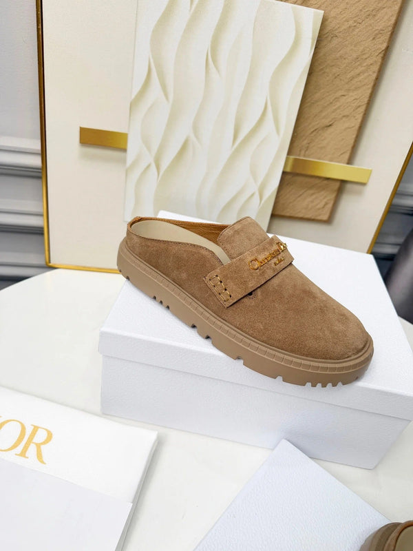 Dior 2026 Mule Light Brown Suede Cowhide 717873