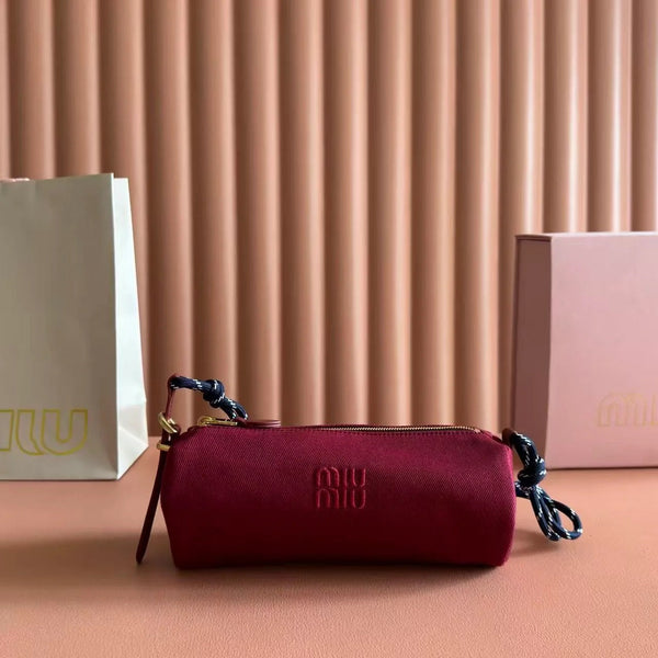 Miu 2026 Bag 22cm Suede Canvas Leather