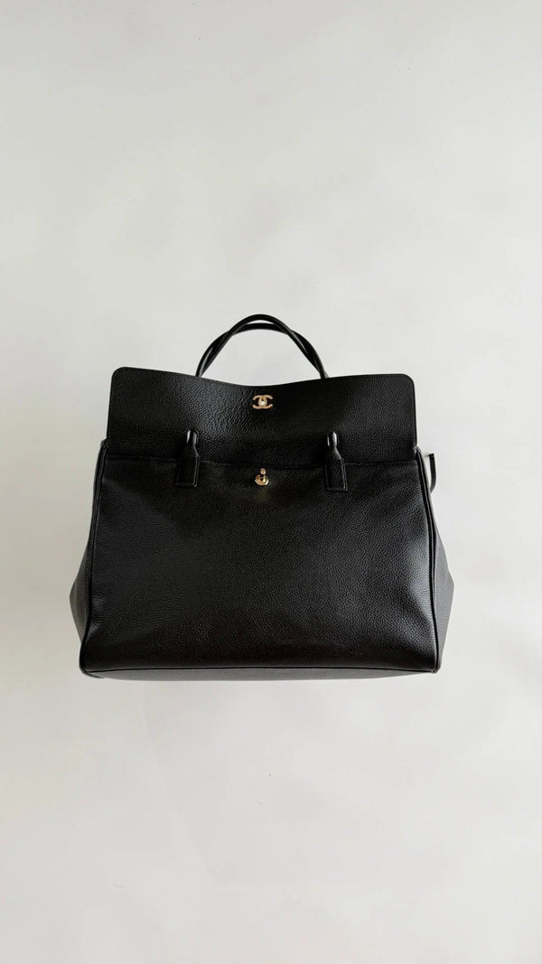 Chanel 2026 Large Shopping Bag 43cm Black Leather